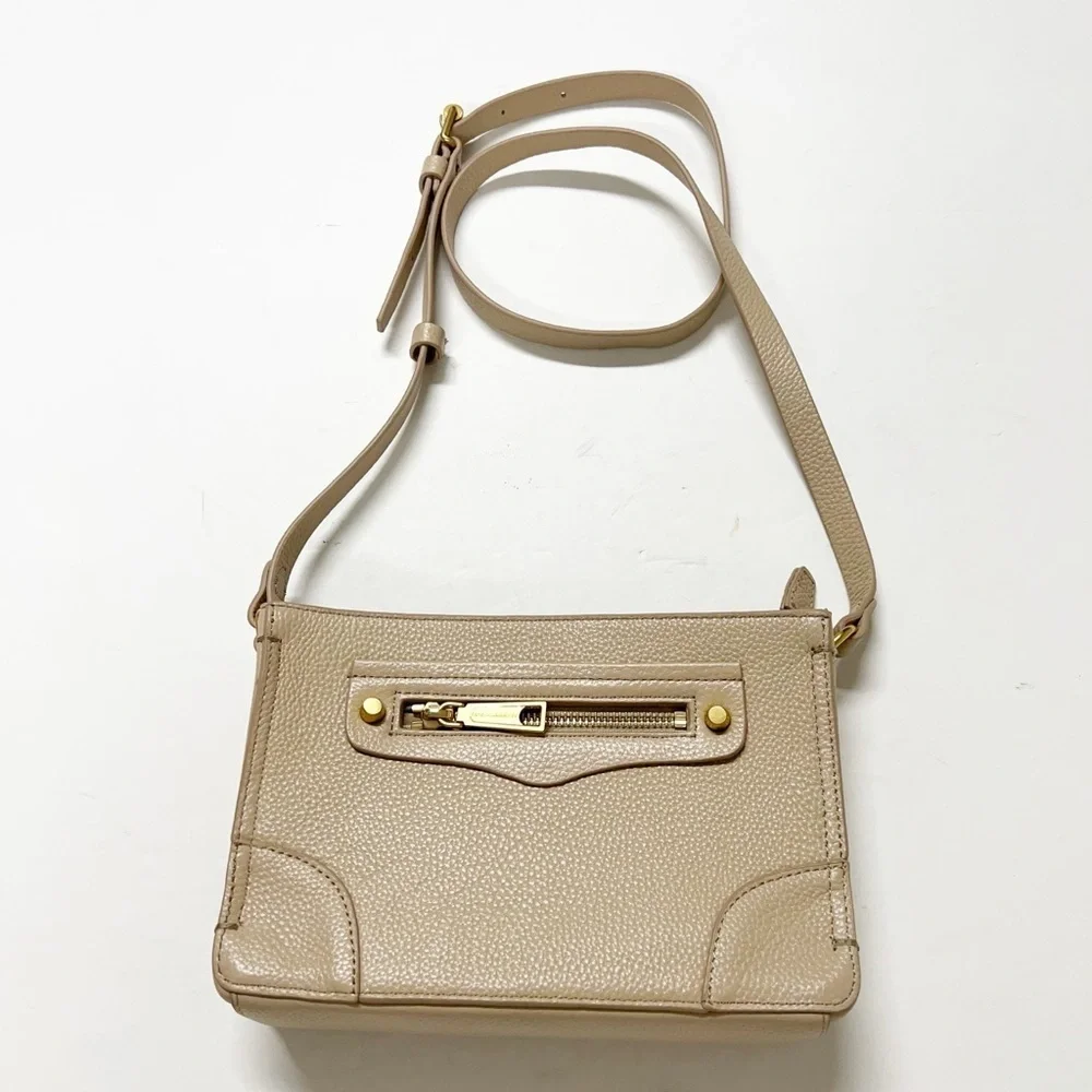 Rebecca Minkoff Womens Sand Dune Tan Square Regan Leather Crossbody Bag